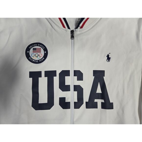 USA Olympic Team Jacket Mens XL White 2020 Ralph Lauren Full Zip Track Tokyo - Picture 3 of 13